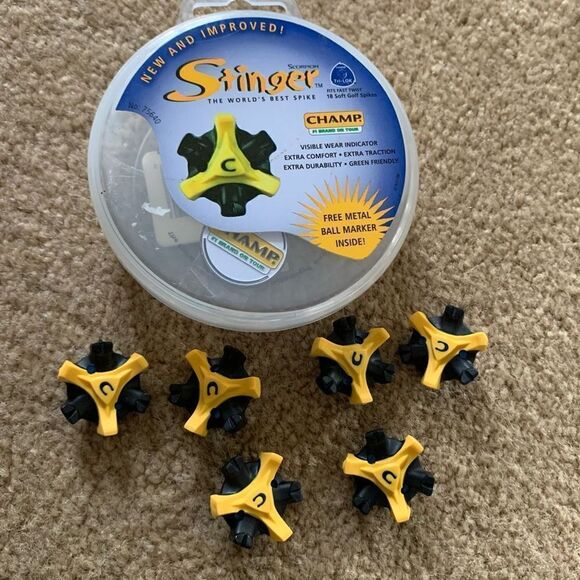 Champ Stinger Open Box Of 6 Golf Shoe Spikes *New* - Picture 1 of 5